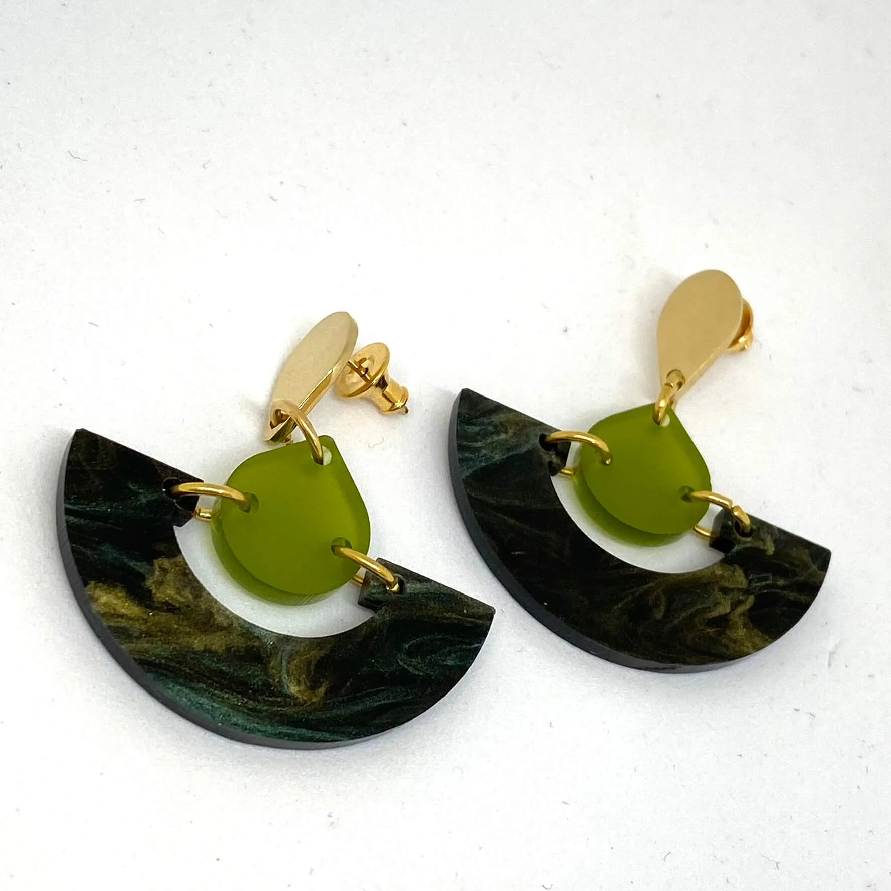 TooLally Mini Fans Earrings - Green - Image 2