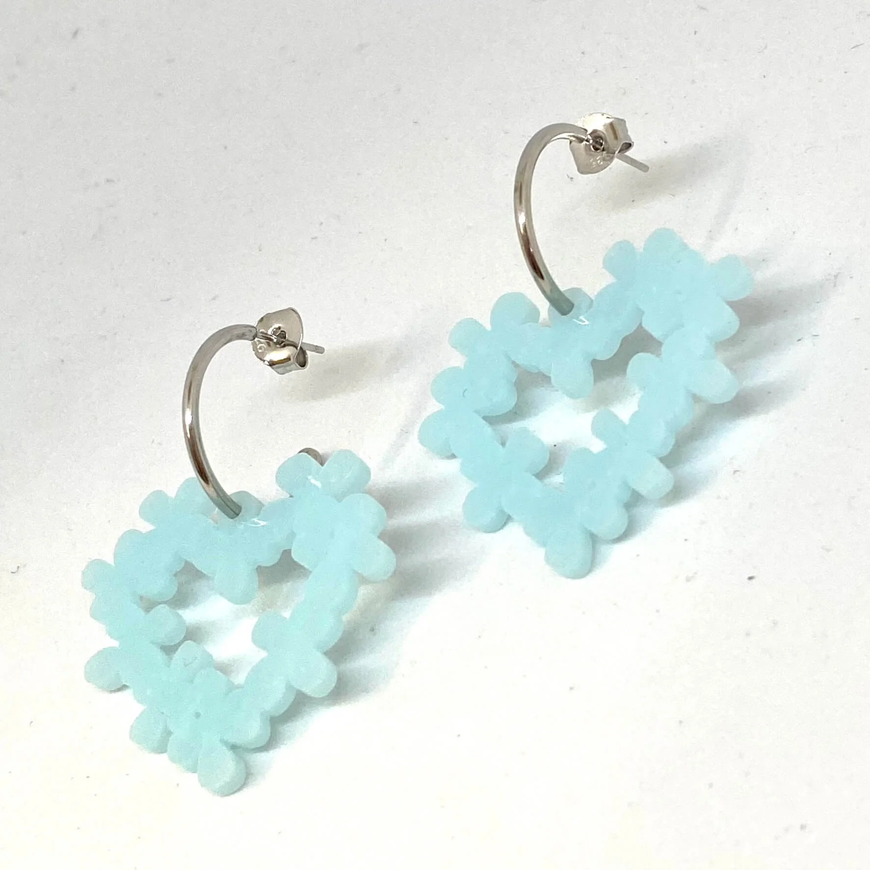 TooLally Mini Hearts In Flowers Earrings - Island Blue - Image 2