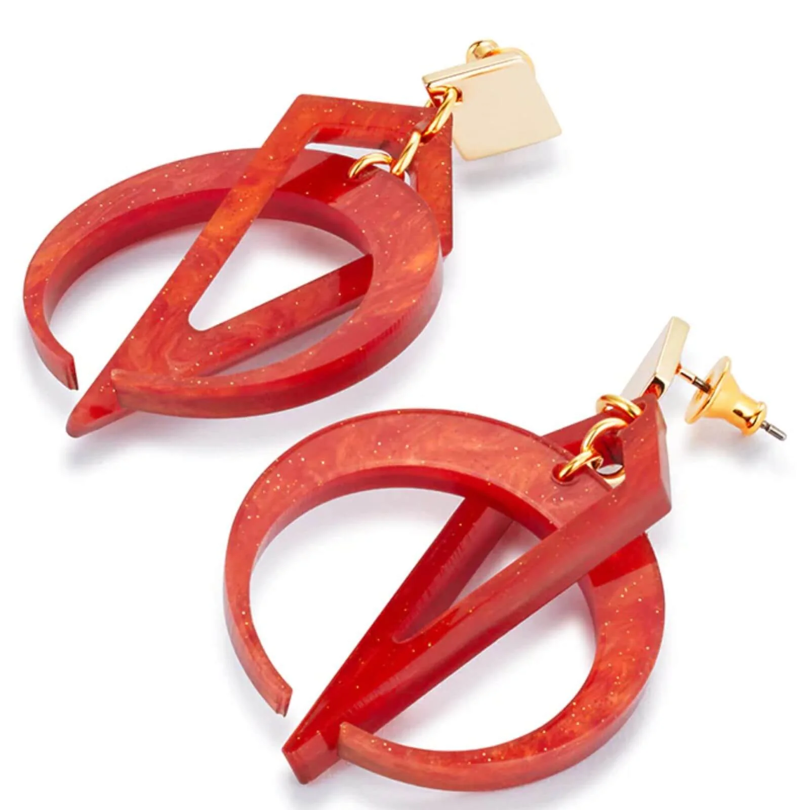 TooLally Petite Crescent Earrings - Sienna Red - Image 2