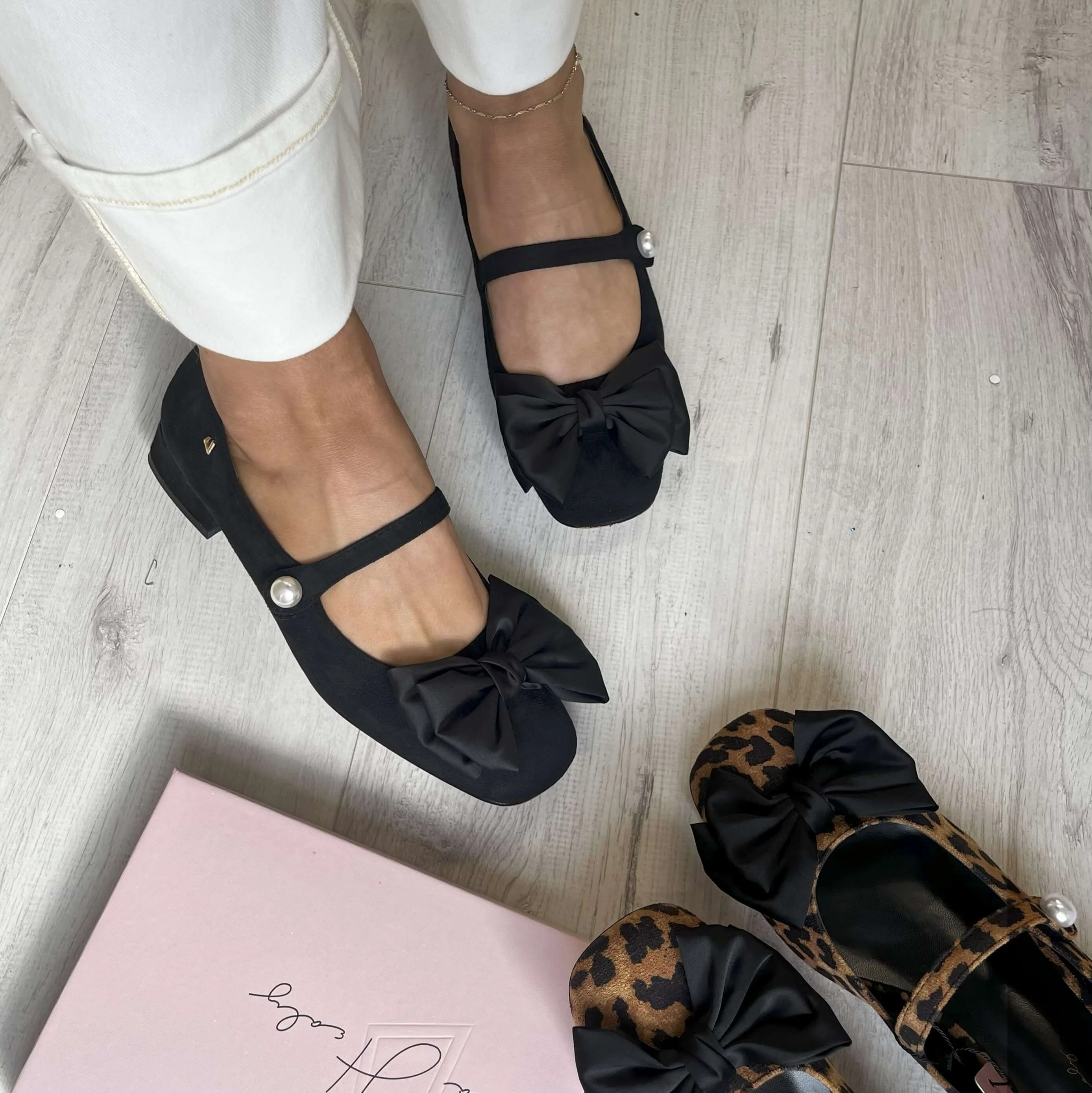 Una Healy Black Suede Mary Jane with Bow - Image 3