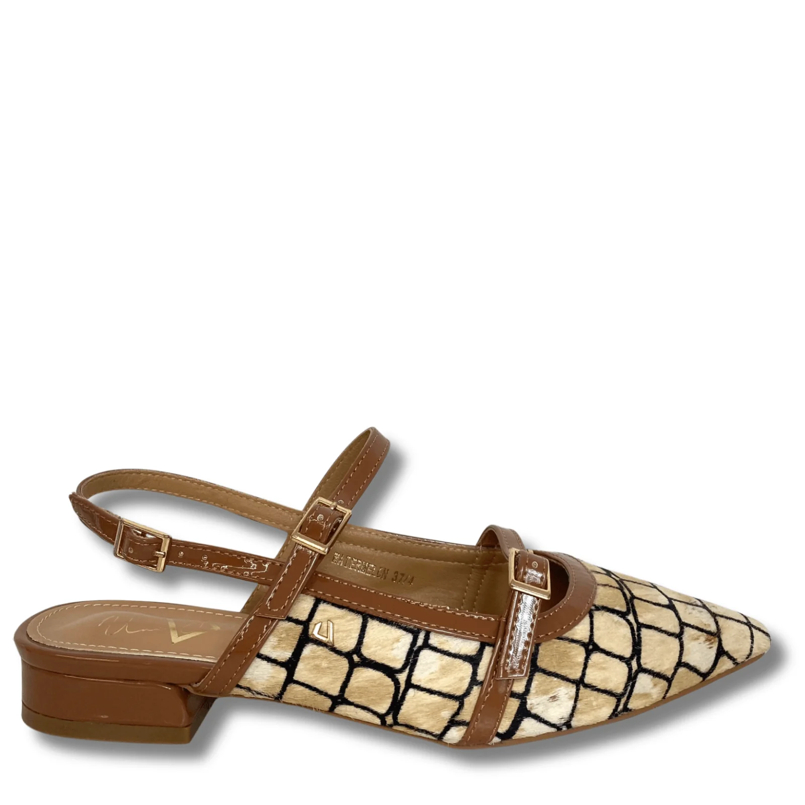 Una Healy Sling Back Flat Pointed Toe Shoes - Tan