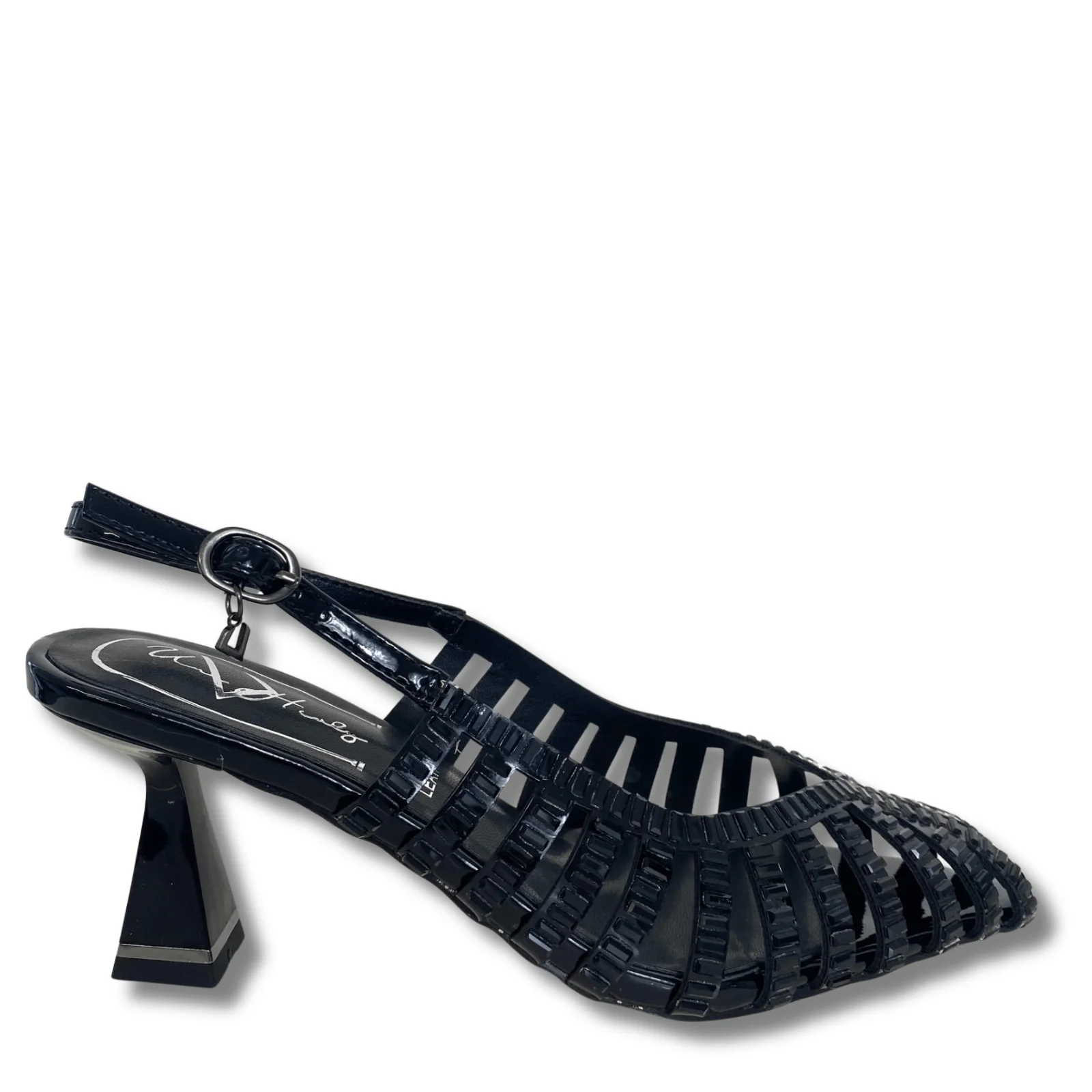 Una Healy Sling Back Heeled Sparkly Pointed Toe Shoes - Black