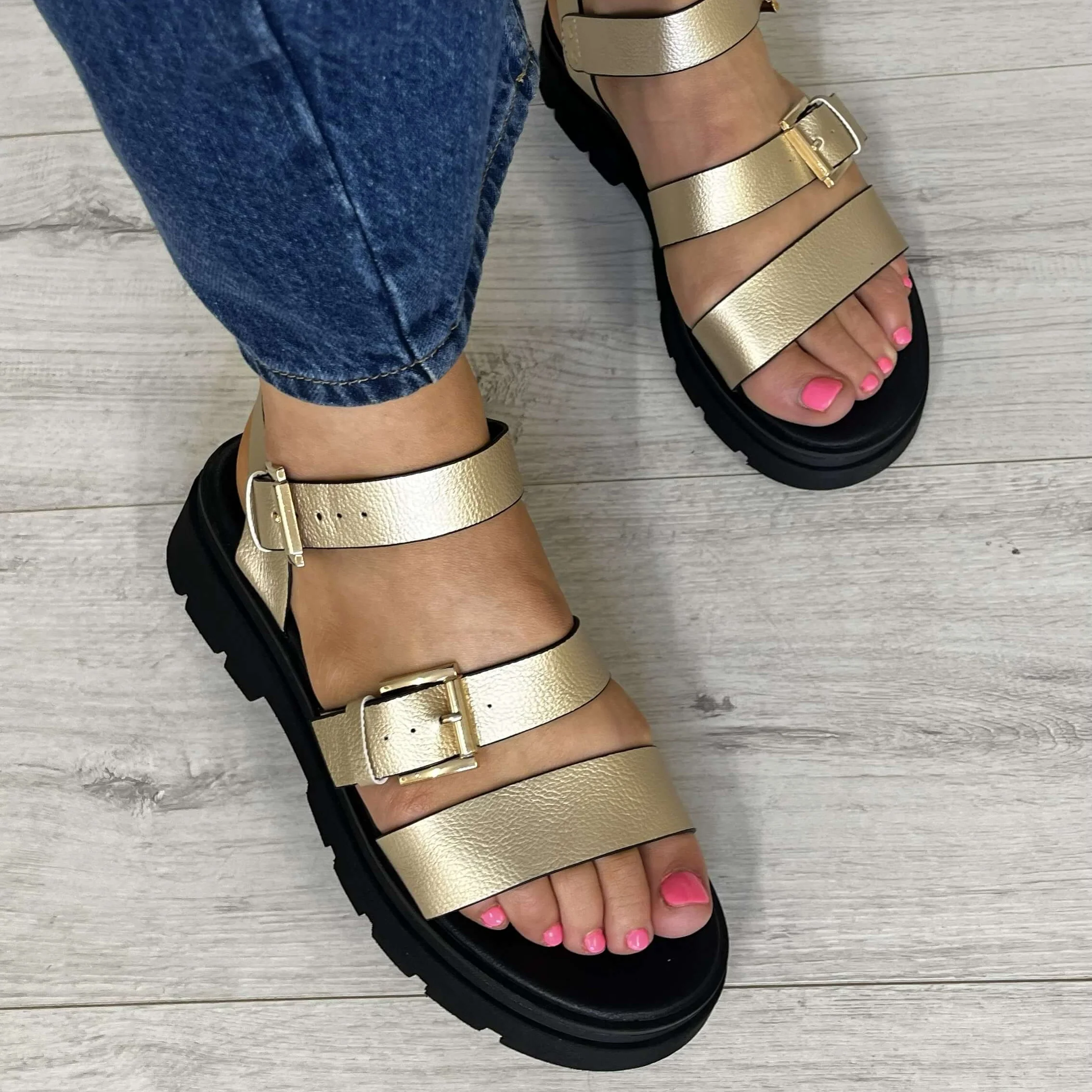 Una Healy Something Strappy Sandals - Gold - Image 4