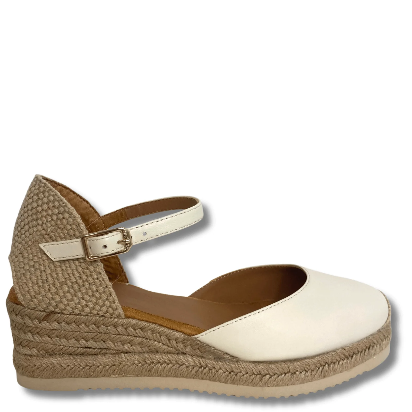 Unisa Cisca Ivory Leather Wedge Shoes