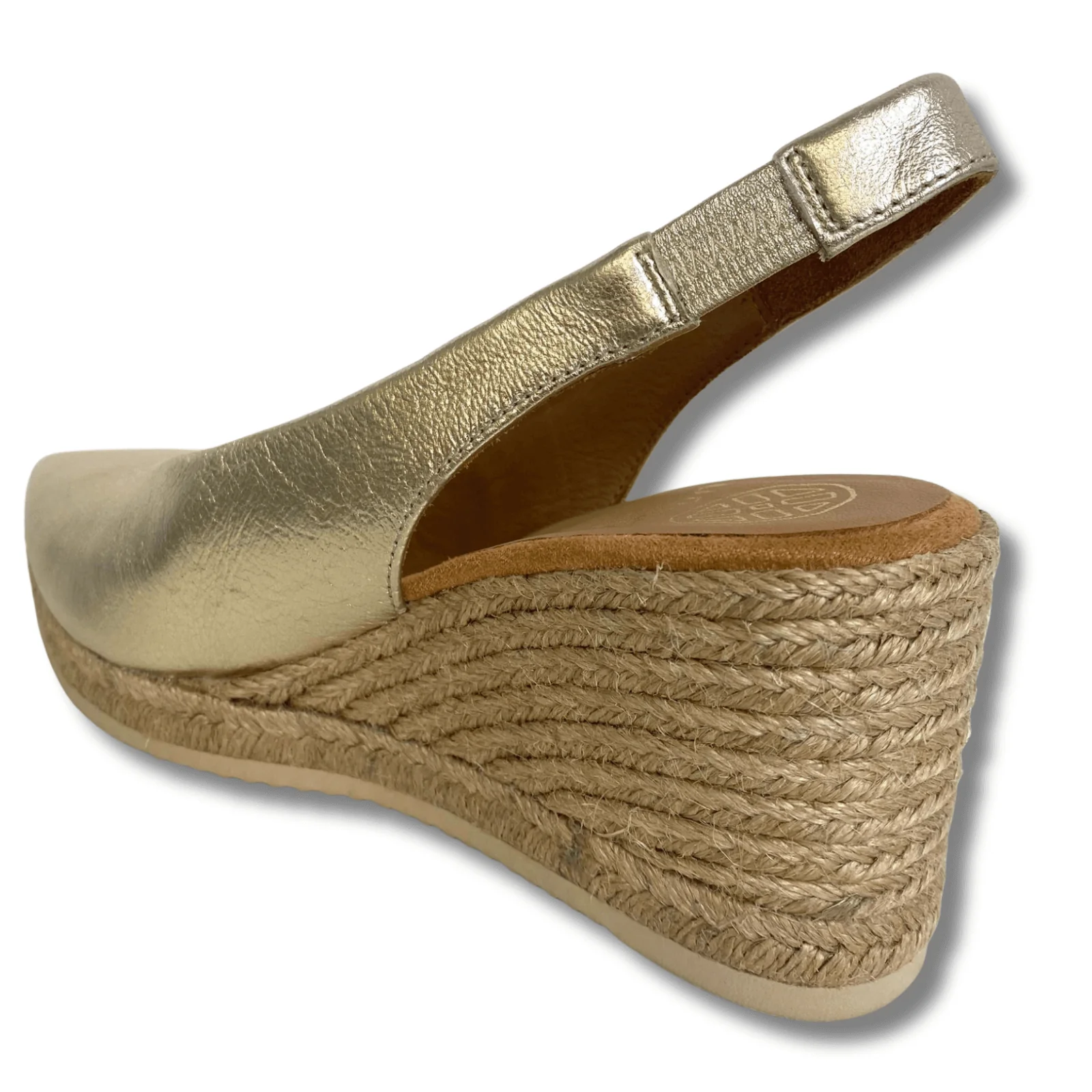 Unisa Decia Gold Sling Back Wedge Shoes - Image 3