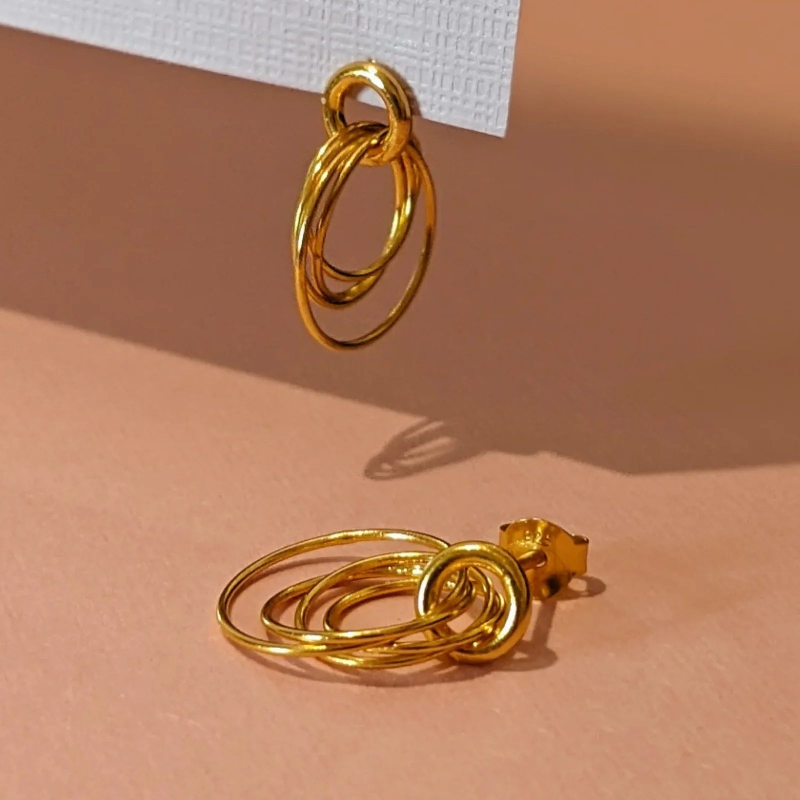 Vurchoo Asia Gold Hoop Cluster Stud Earrings - Image 4