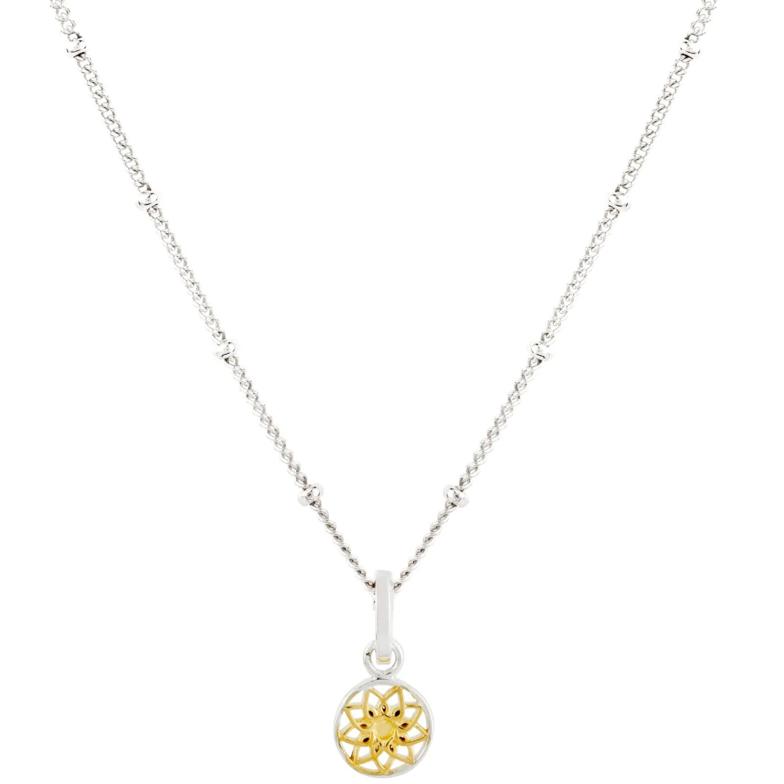 Vurchoo India Two Tone Floral Mandala Necklace