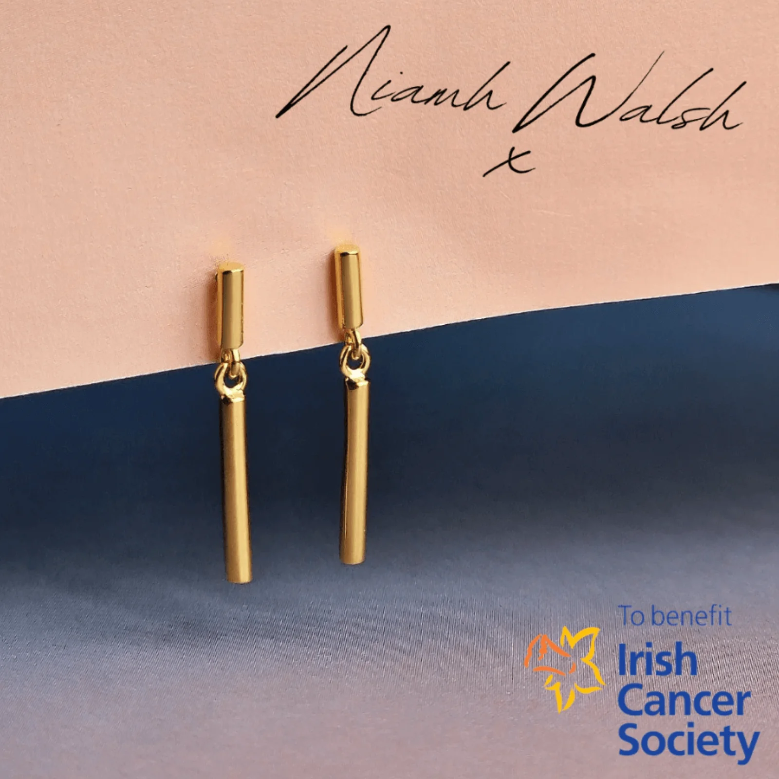Vurchoo Ireland Gold Bar Drop Earrings