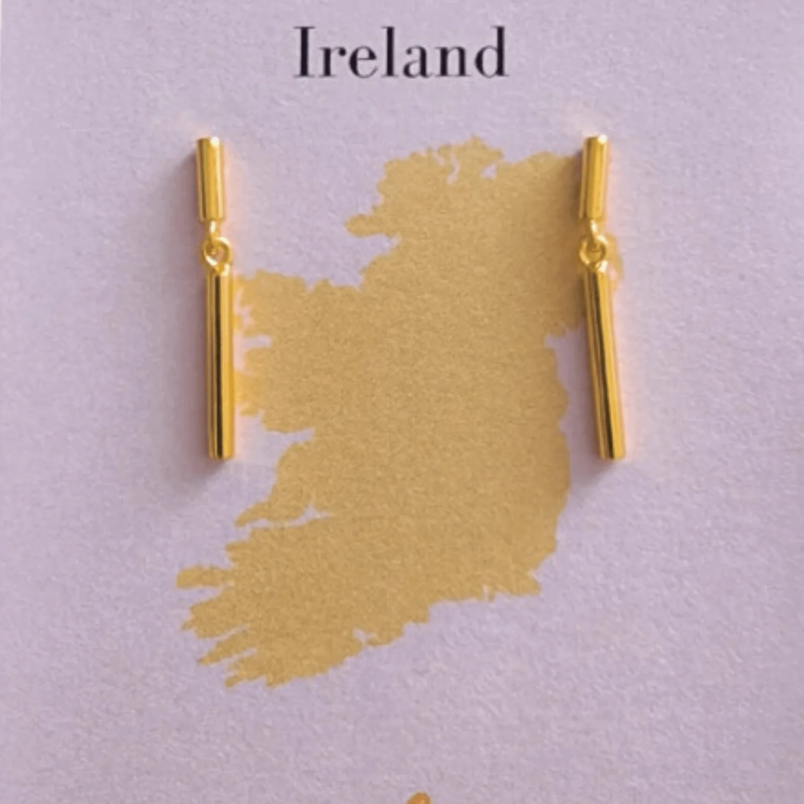 Vurchoo Ireland Gold Bar Drop Earrings - Image 2