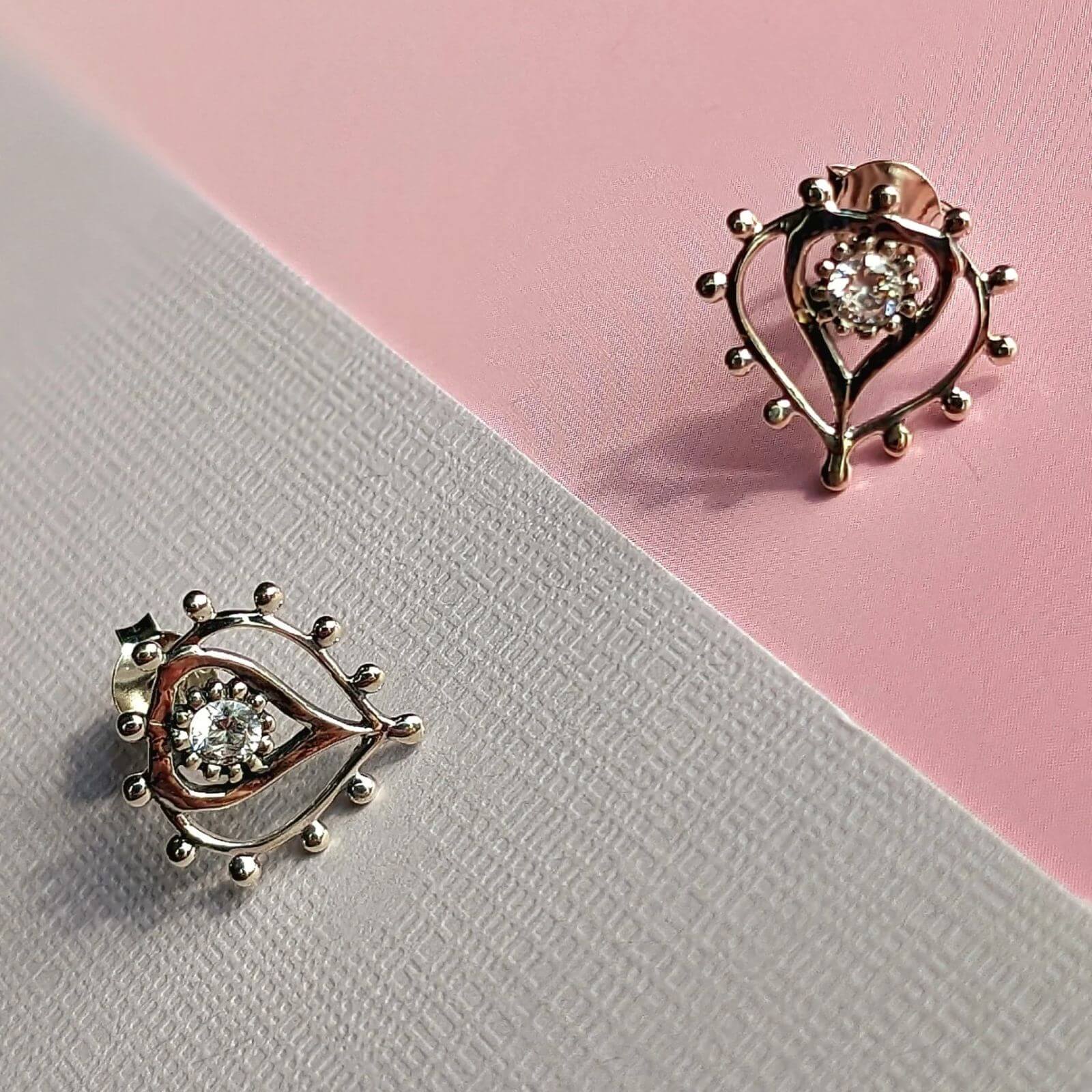 Vurchoo Trinidad Silver Maximalist Stud Earrings - Image 2