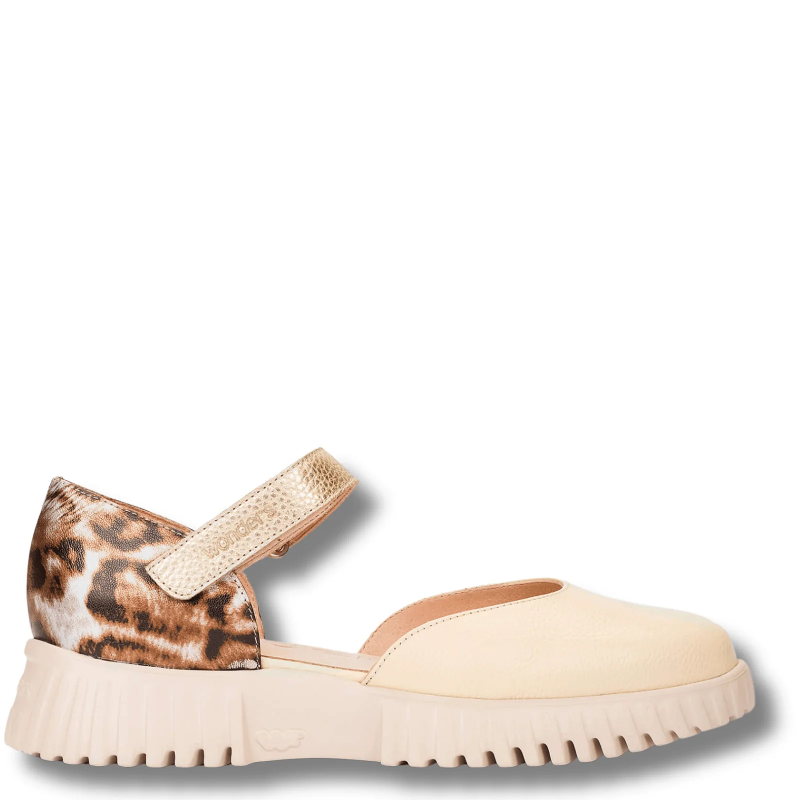 Wonders Butter Milk Leather Ankle Strap Shoes