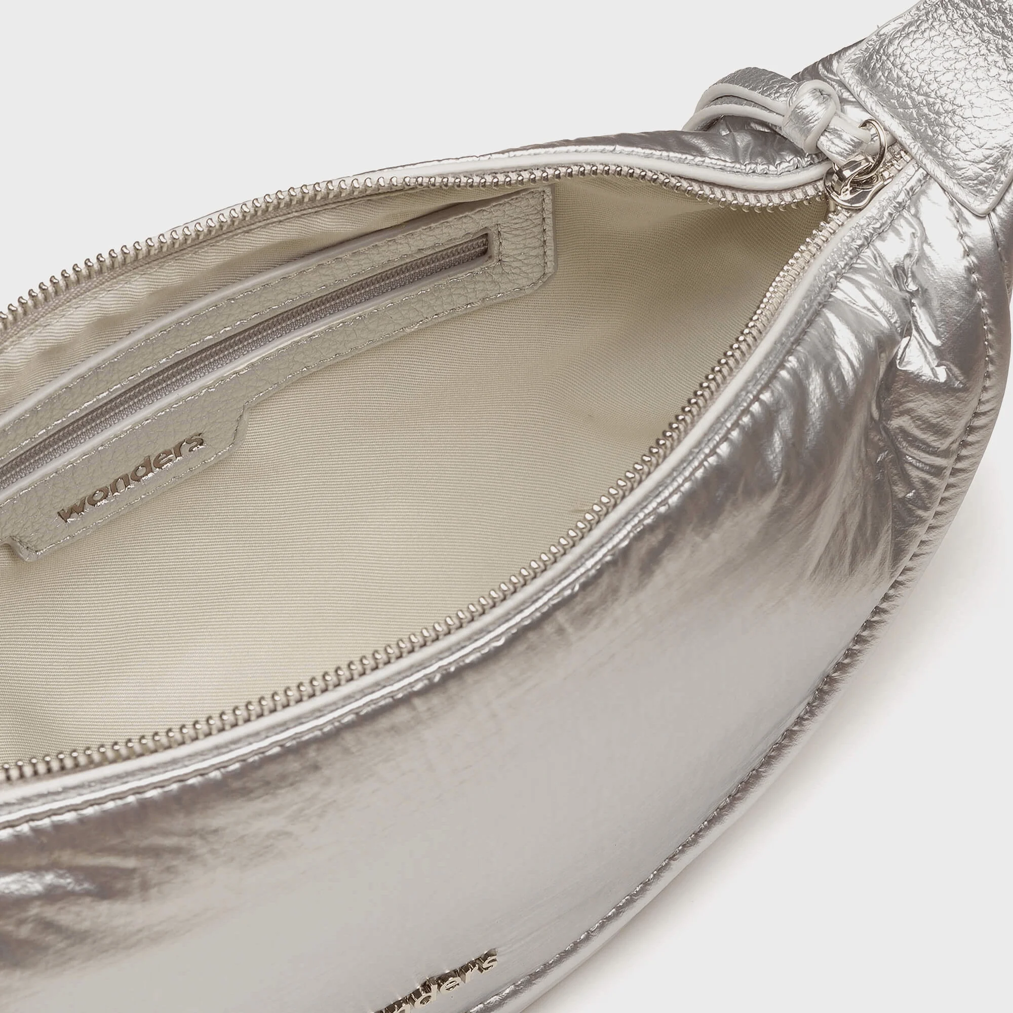 Wonders Half Moon Crossbody Bag - Silver - Image 3