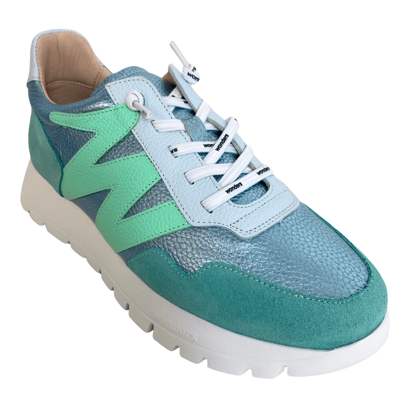 Wonders Mint Green Suede Leather Sneakers - Image 3