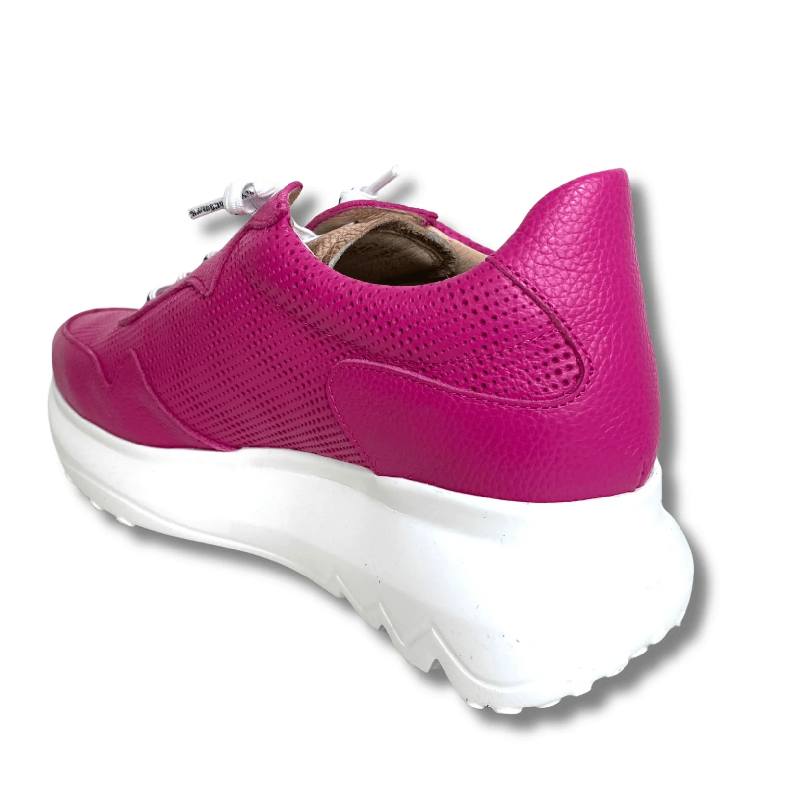Wonders Pink & Gold Leather Elevated Sole Sneakers - Image 3