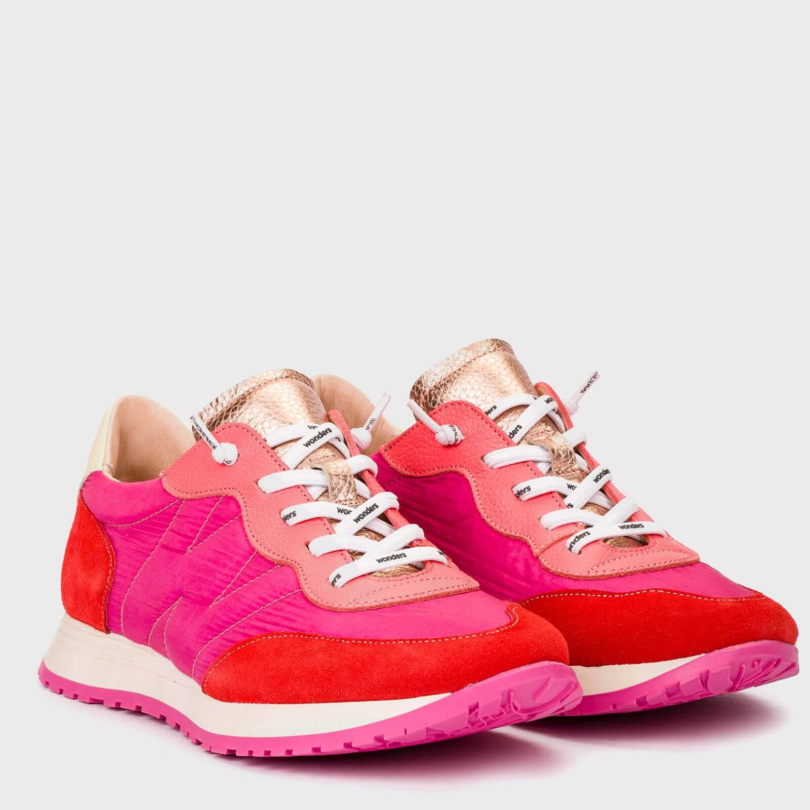 Wonders Red & Pink Retro Sneakers - Image 2