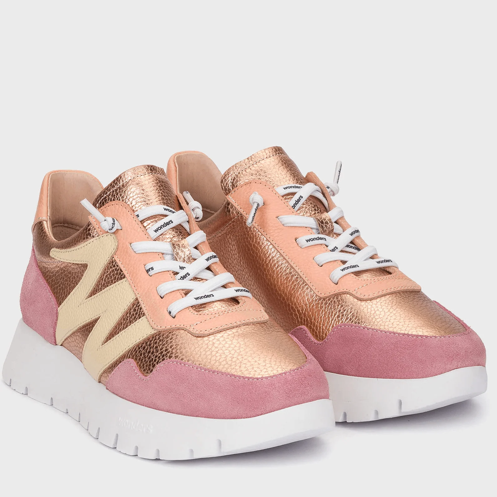 Wonders Pink Suede Leather Sneakers - Image 3