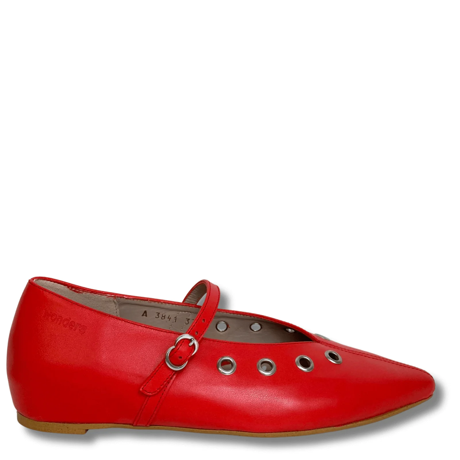 Wonders Red Leather Pointed Toe Pumps