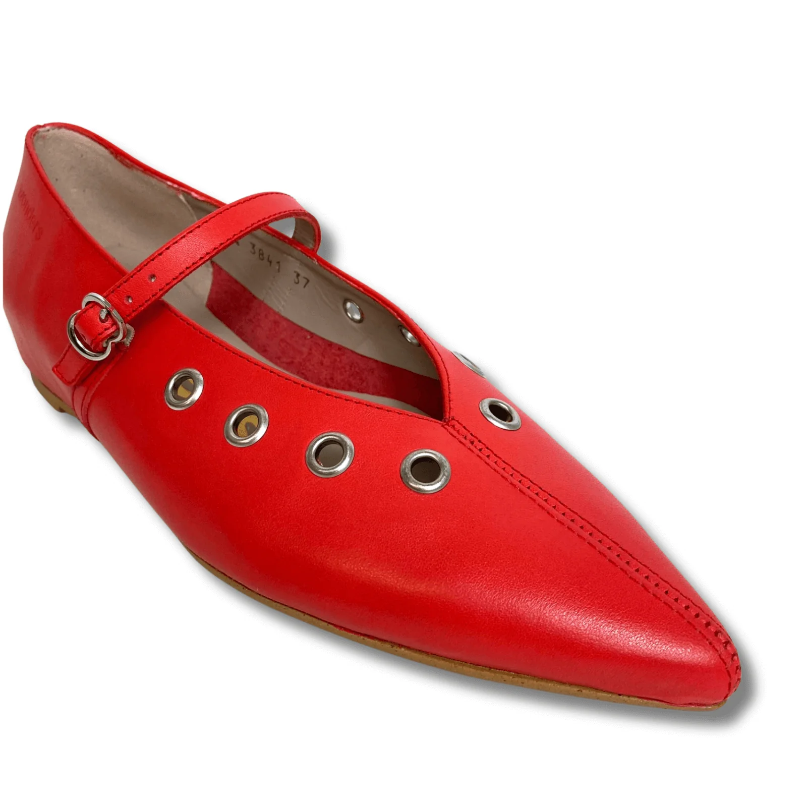 Wonders Red Leather Pointed Toe Pumps - Image 2