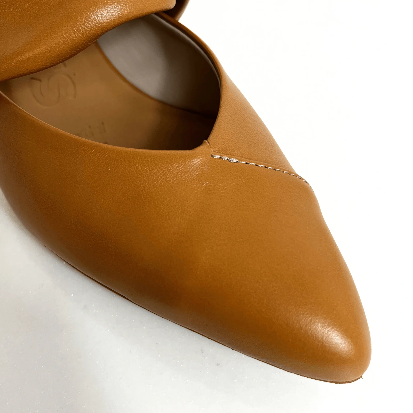 Wonders Tan Leather Kitten Heel Mules - Image 5