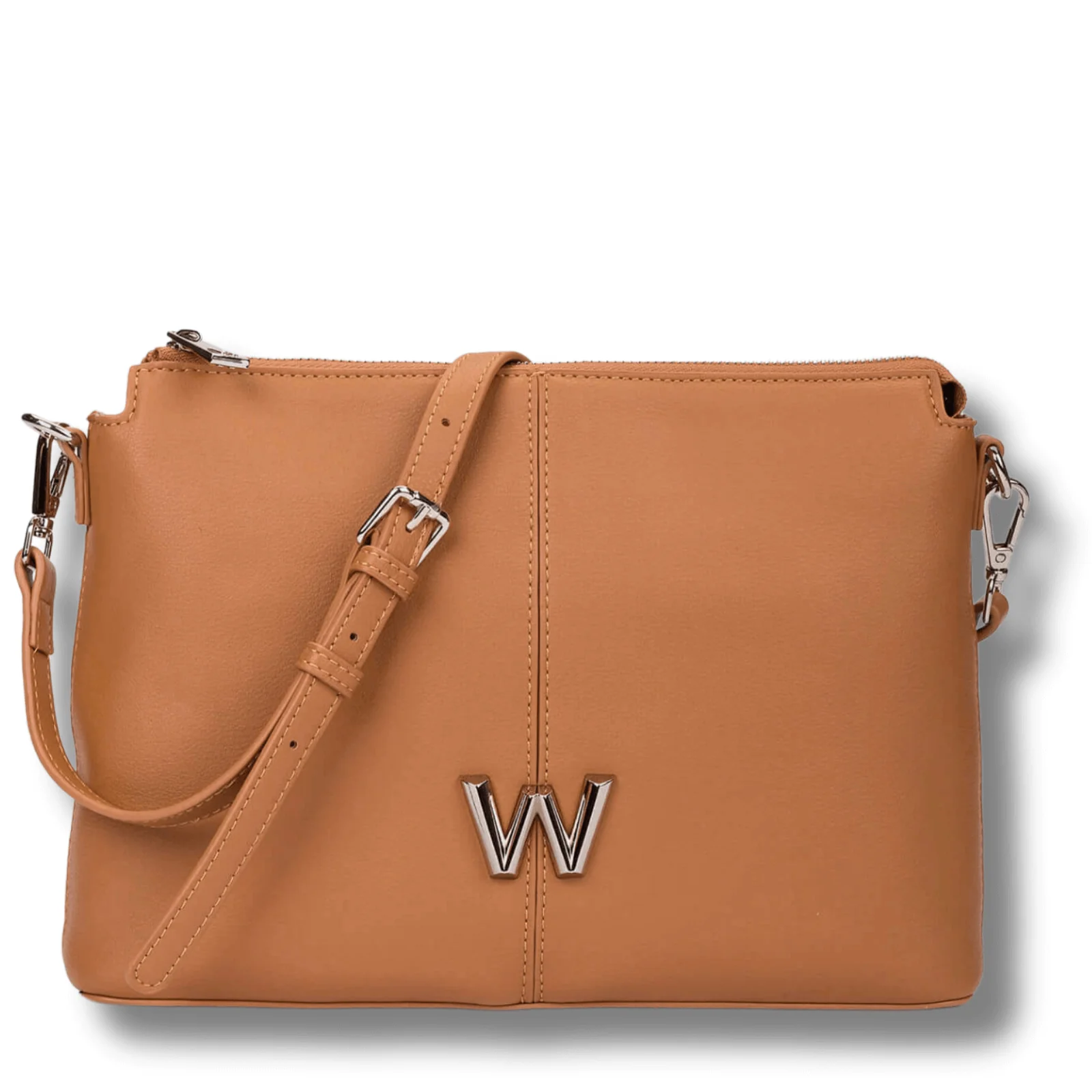 Wonders Triple Compartment Crossbody Bag - Tan