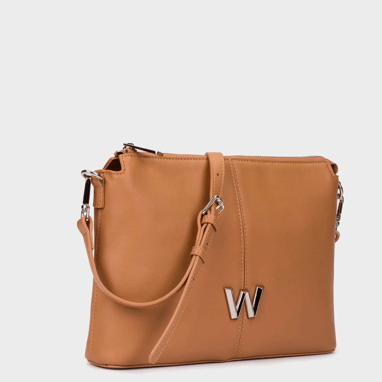 Wonders Triple Compartment Crossbody Bag - Tan - Image 2