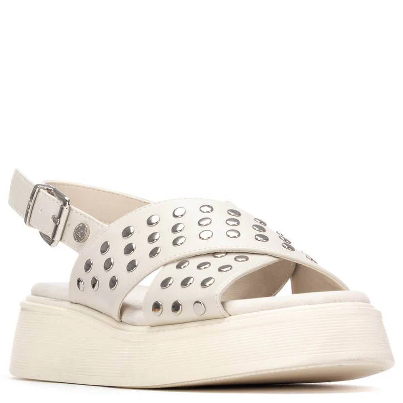 XTI Beige Crossover Strap Sandals - Image 2
