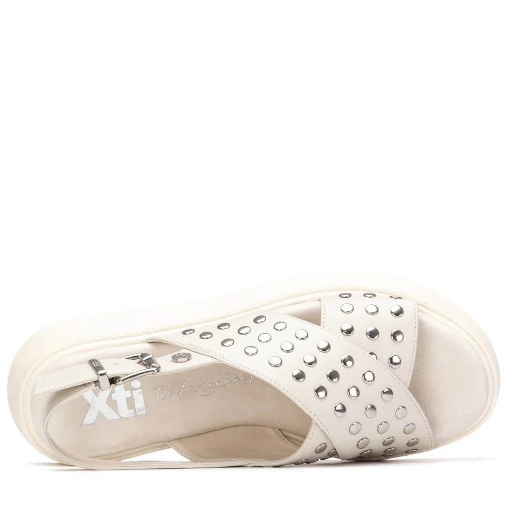 XTI Beige Crossover Strap Sandals - Image 5