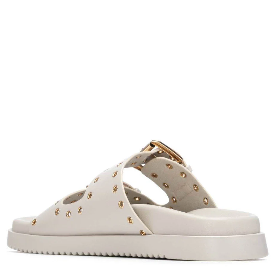 XTI Beige Double Strap Flat Mules - Image 3