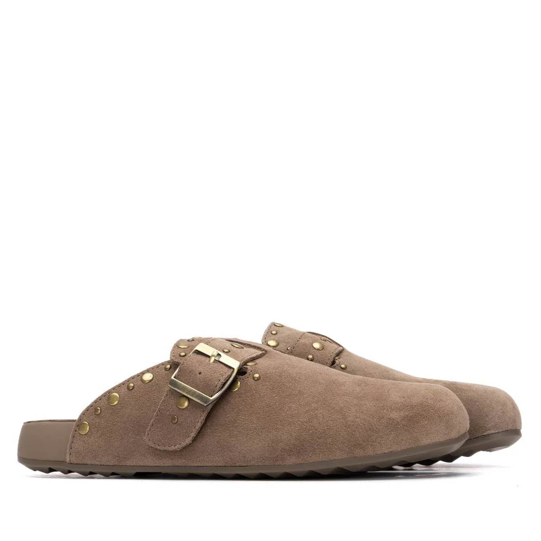 XTI Beige Suede Slip On Clog Shoes - Image 2