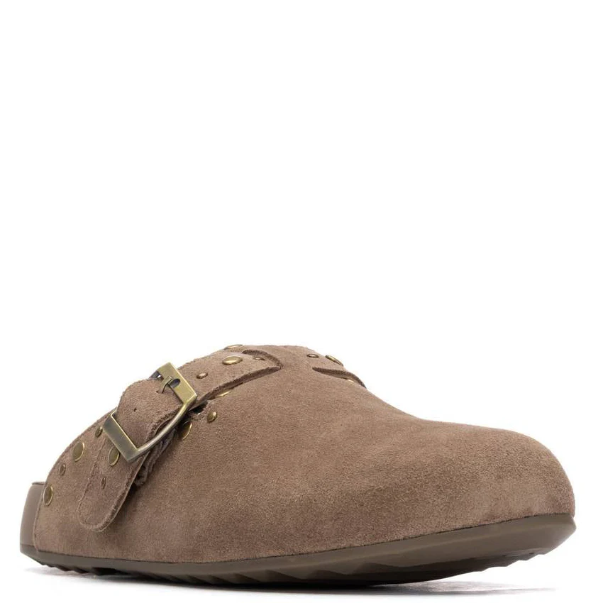 XTI Beige Suede Slip On Clog Shoes - Image 3