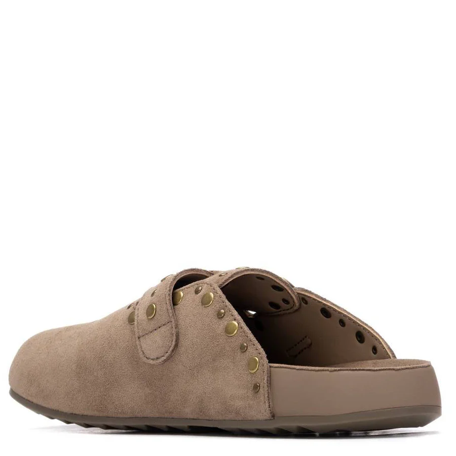 XTI Beige Suede Slip On Clog Shoes - Image 4