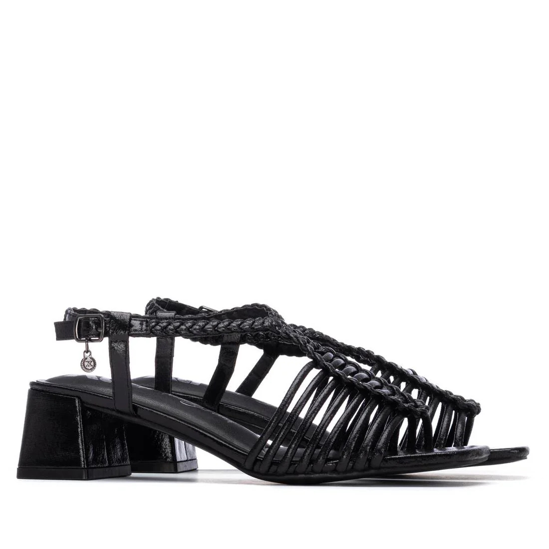 XTI Black Strap Block Heel Sandals - Image 5