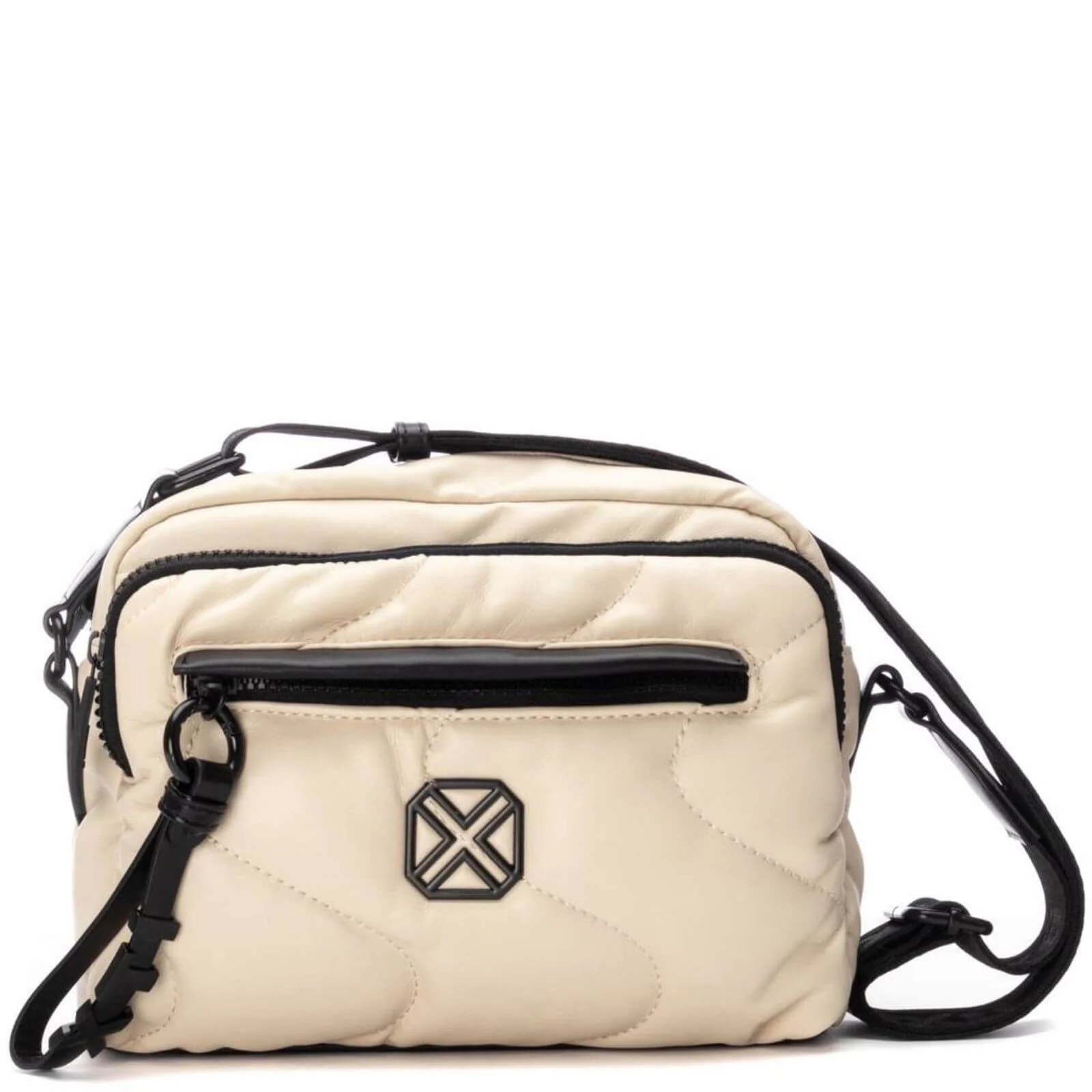 XTI Cream Padded Sporty Crossbody Bag