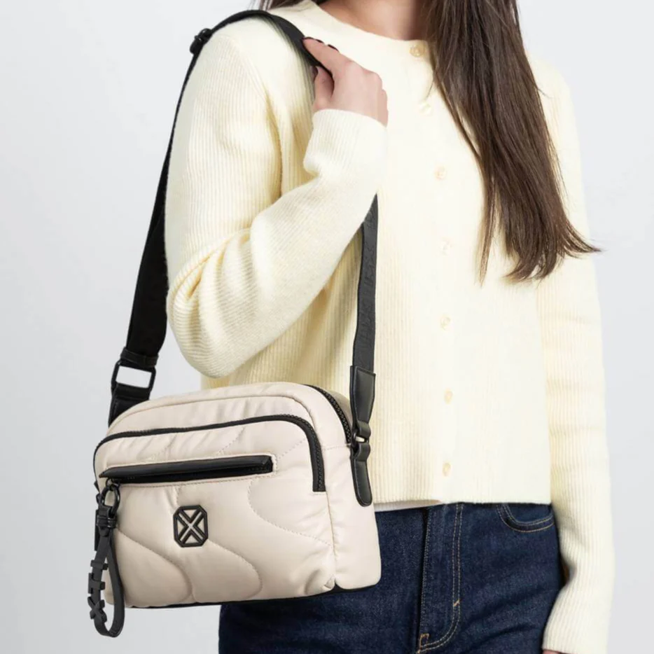 XTI Cream Padded Sporty Crossbody Bag - Image 4