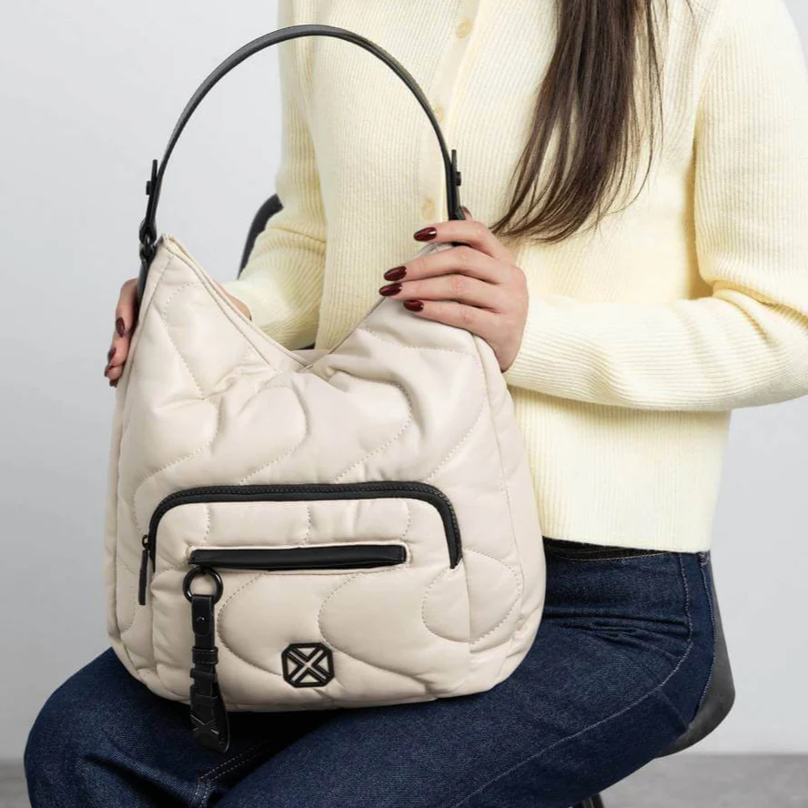 XTI Cream Padded Sporty Shoulder Bag - Image 4