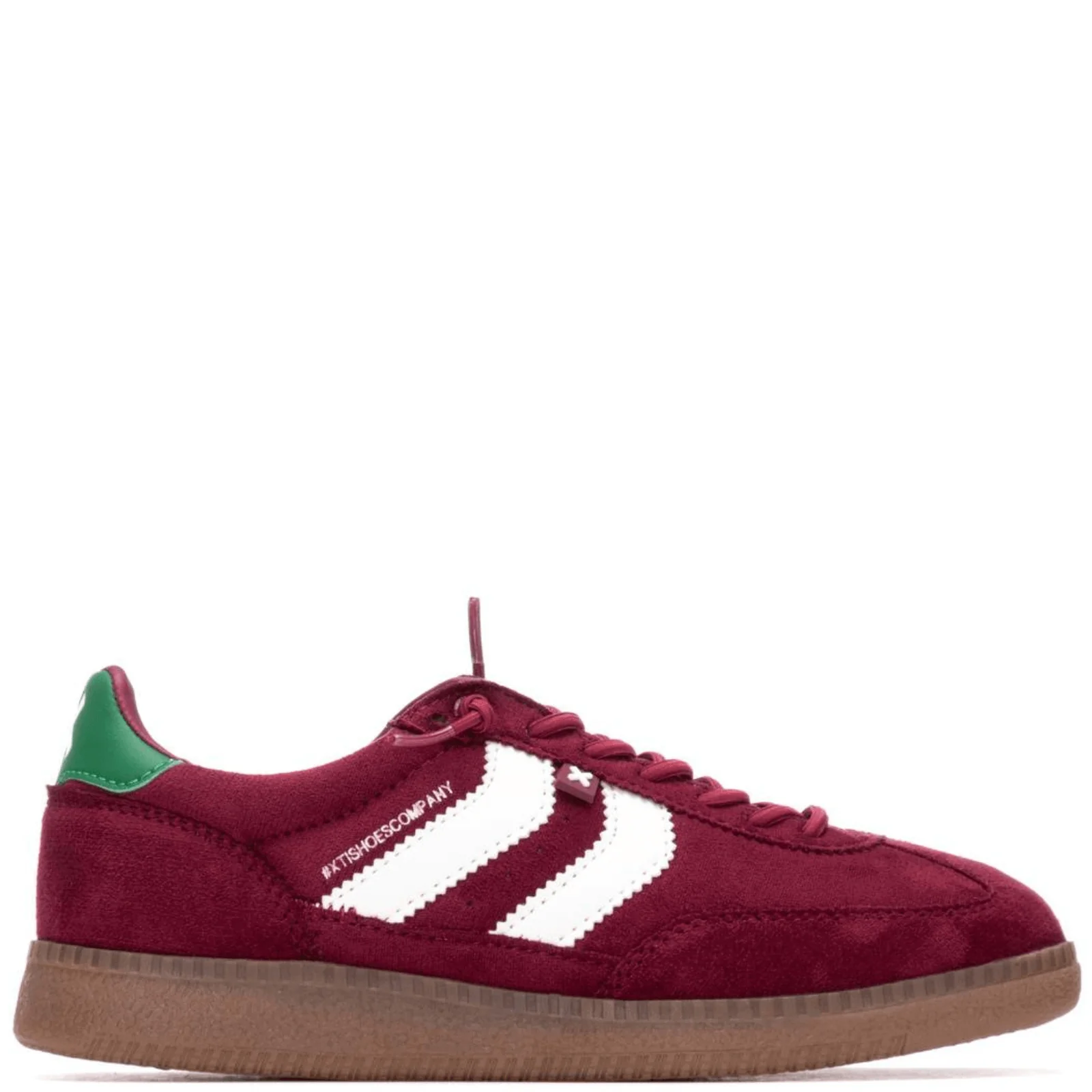 XTI Dark Red Suede Gum Sole Sneakers