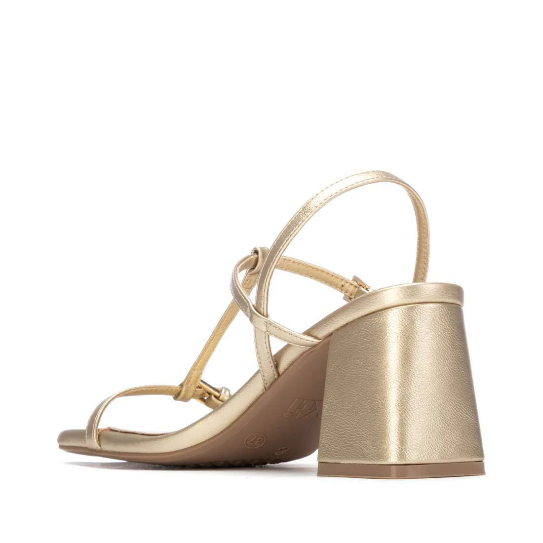 XTI Gold Block Heel Sandals - Image 2