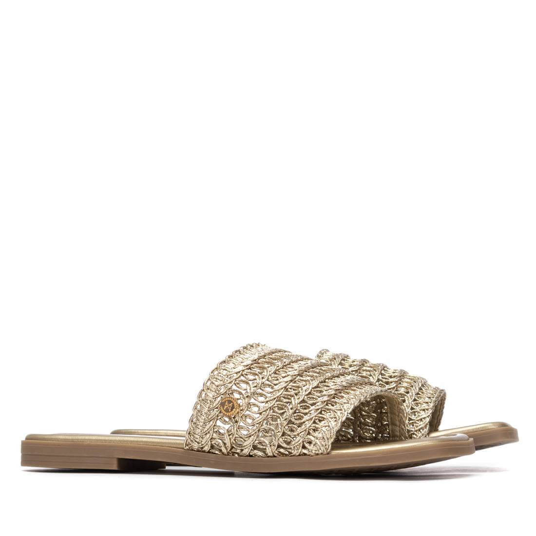 XTI Gold Crochet Flat Mules - Image 5