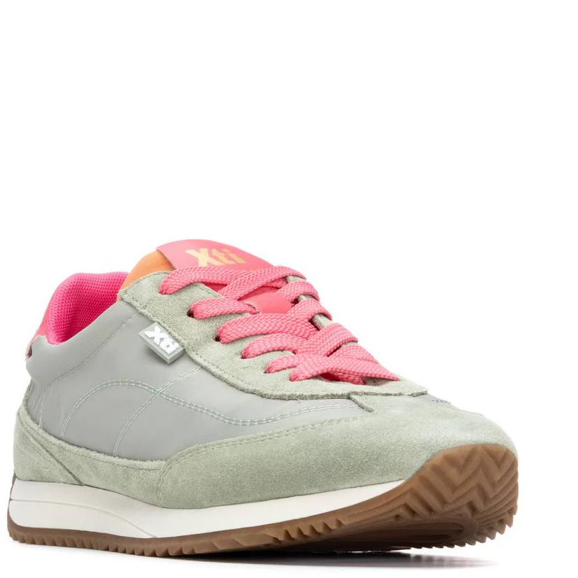 XTI Pale Khaki Retro Sneakers - Image 3