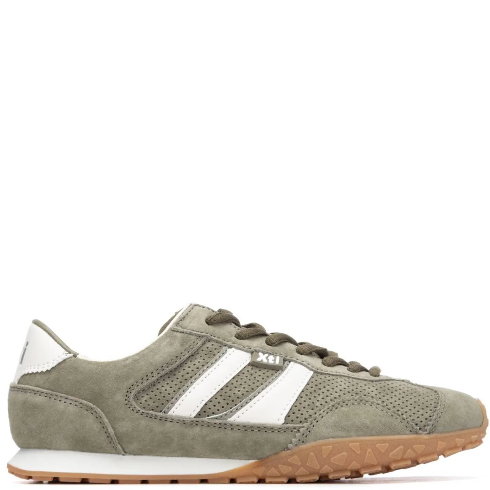 XTI Khaki Suede Sneakers