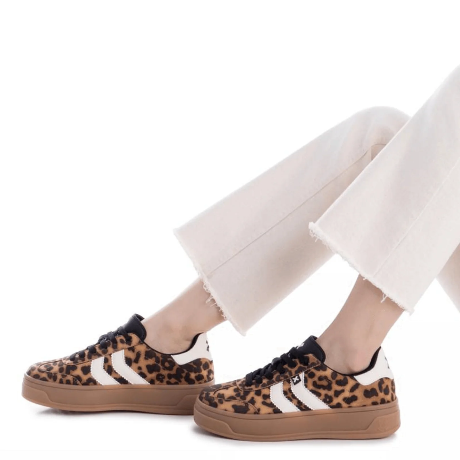 XTI Leopard Print Gum Sole Sneakers - Image 5