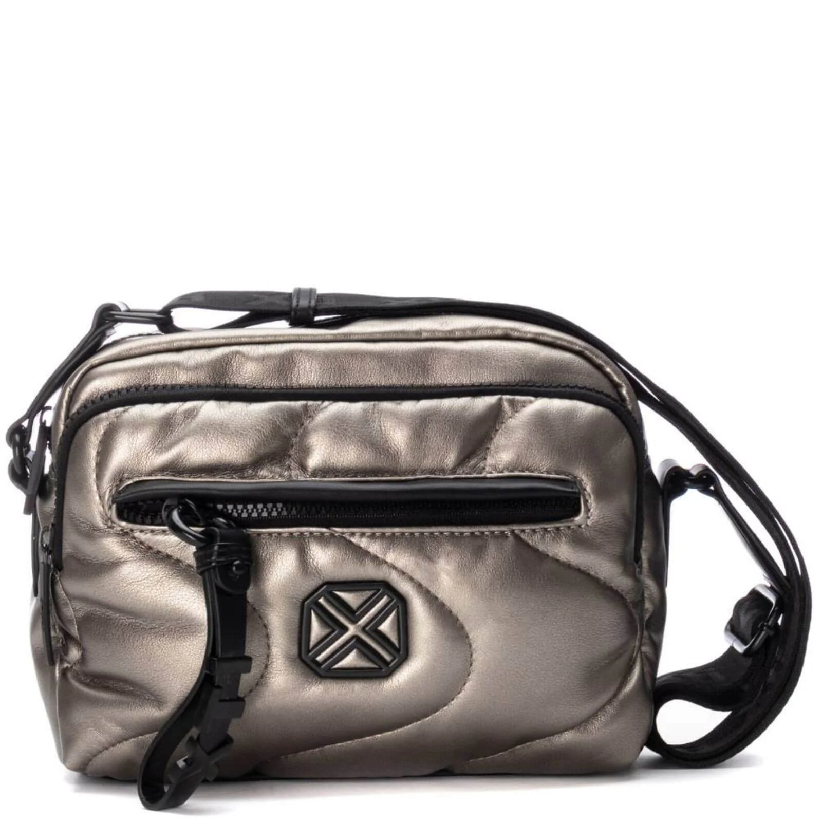 XTI Pewter Padded Sporty Crossbody Bag