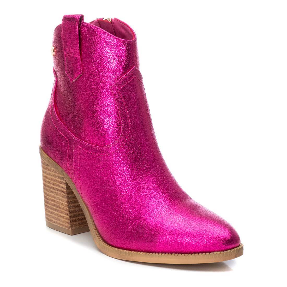 XTI Pink Metallic Western Summer Ankle Boots - Image 3