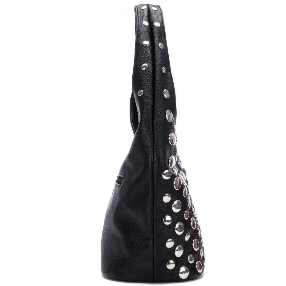 XTI Silver Studded Black Shoulder Bag - Image 2