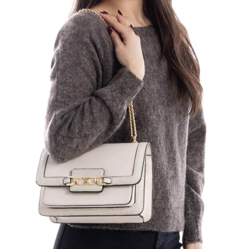 XTI Small Box Shoulder Bag - Cream - Image 4