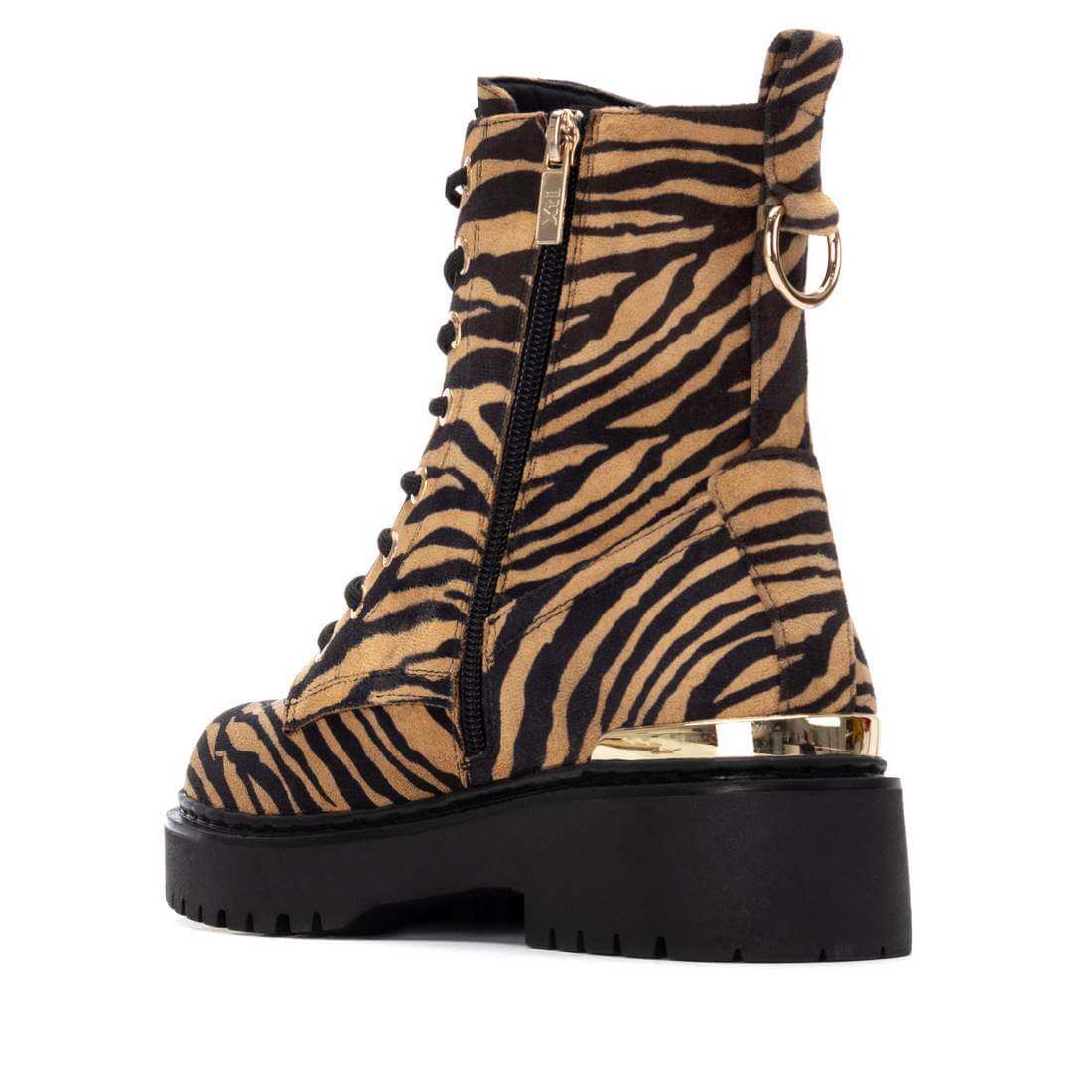 XTI Zebra Lace Up Chunky Ankle Boots - Image 3