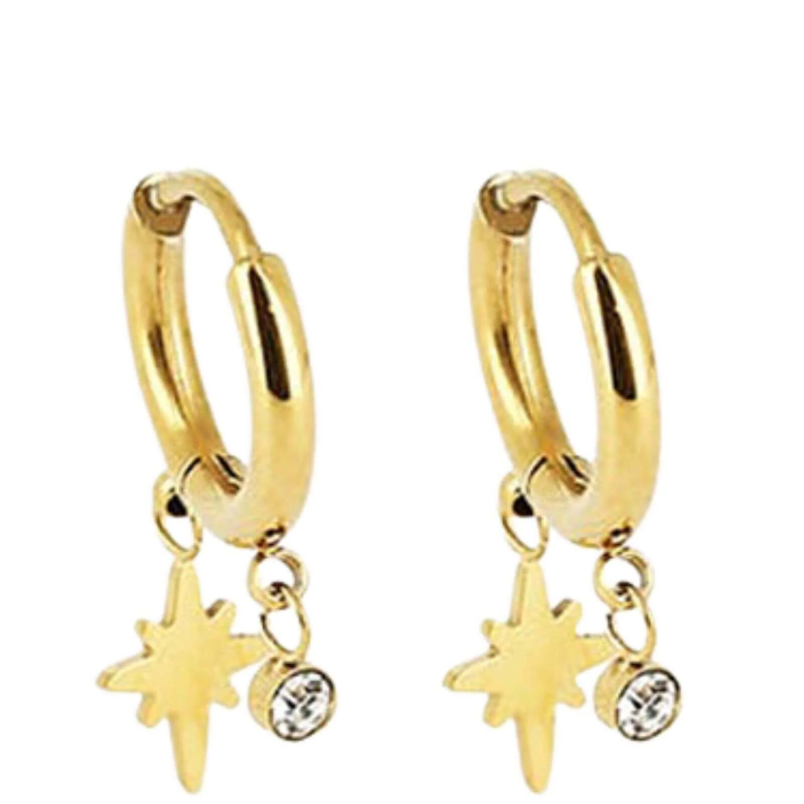 ZAG Cap Gold Charm Hoop Earrings
