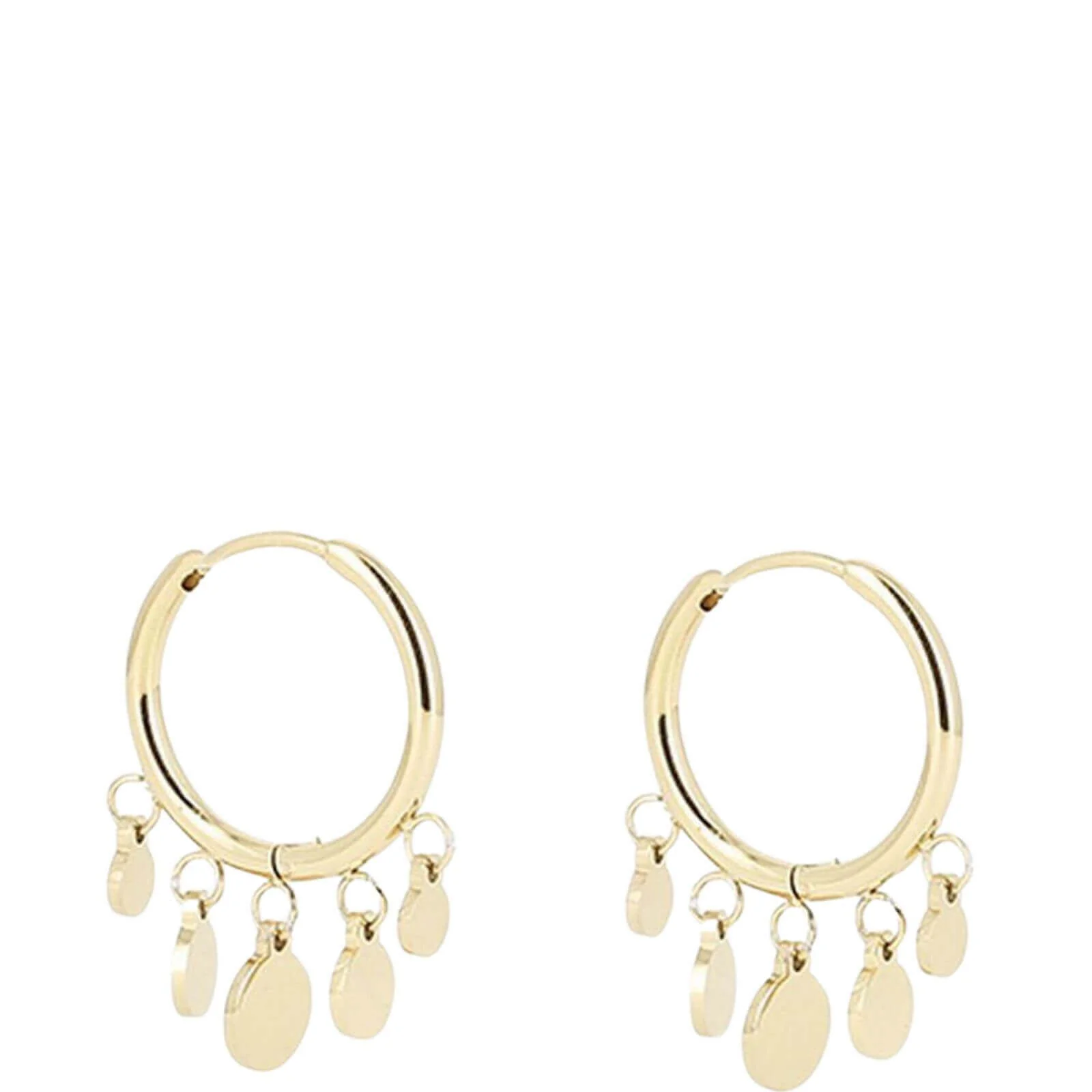 ZAG Confettis Gold Small Charm Hoop Earrings