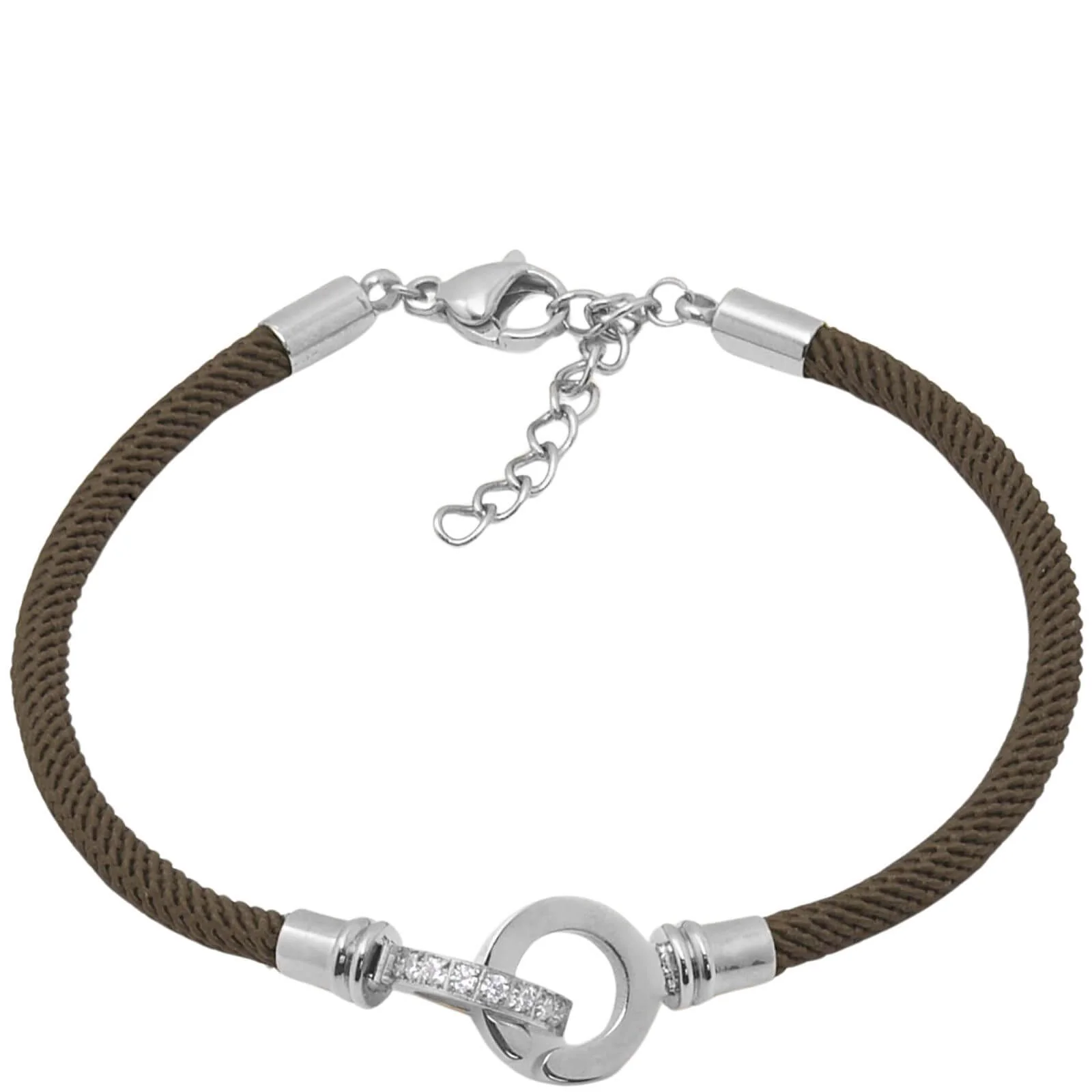 ZAG Cordon Silver & Brown Cord Bracelet