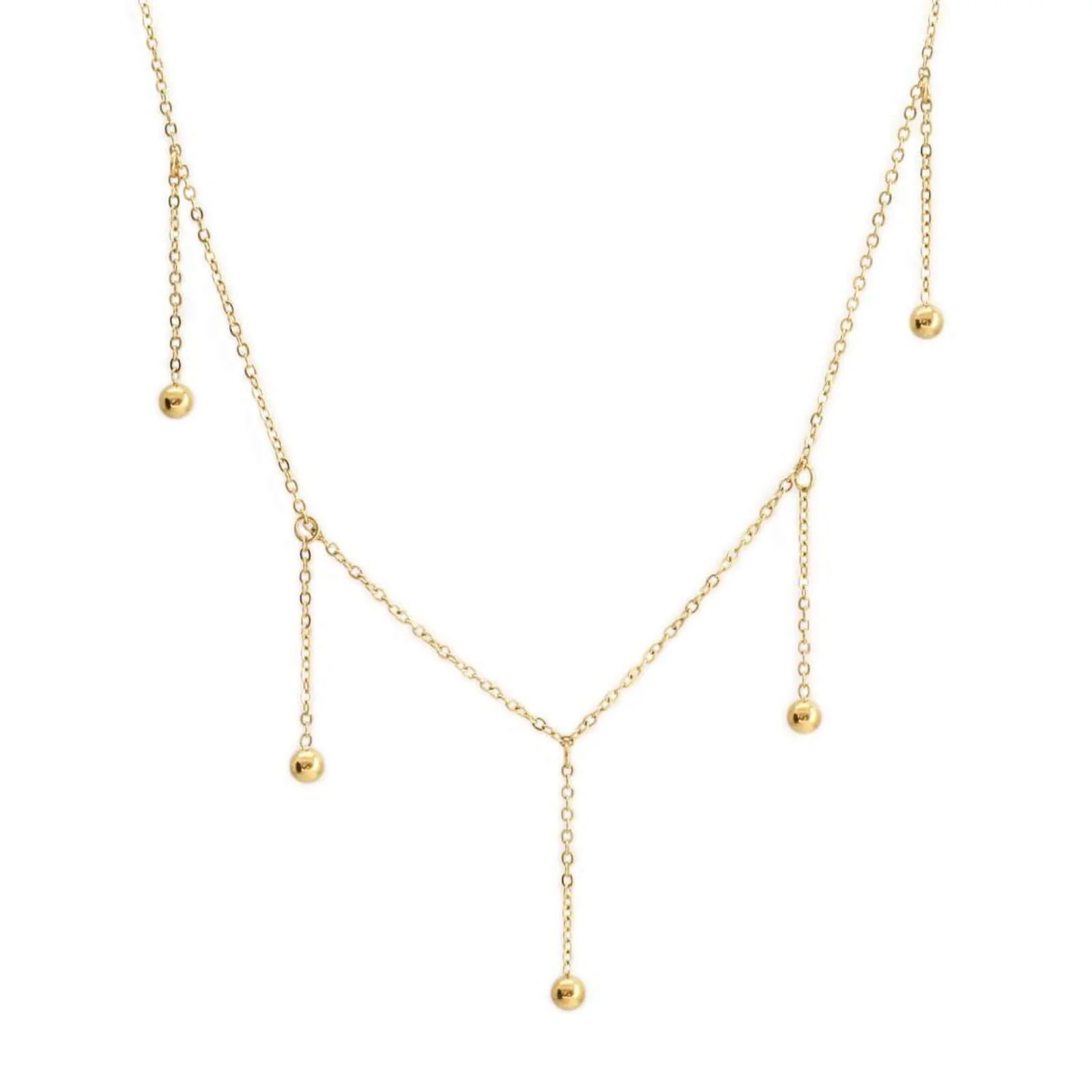 ZAG Epsillon Gold Bead Drops Necklace